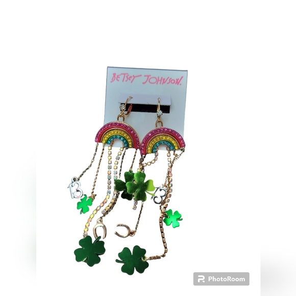 Betsey Johnson Jewelry - Betsey Johnson Lucking Out Rainbow Chandelier Earrings